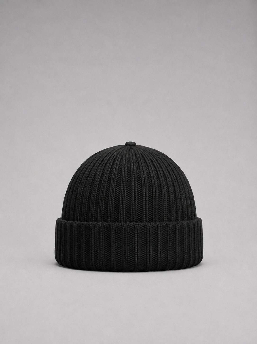 Black Ribbed Beanie
