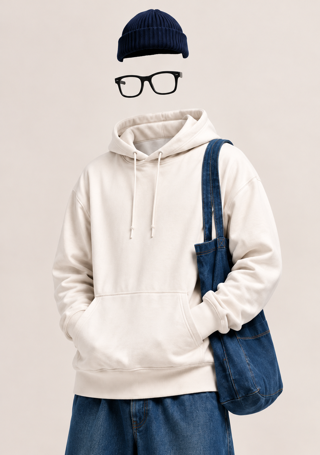 Ecru Pullover Hoodie