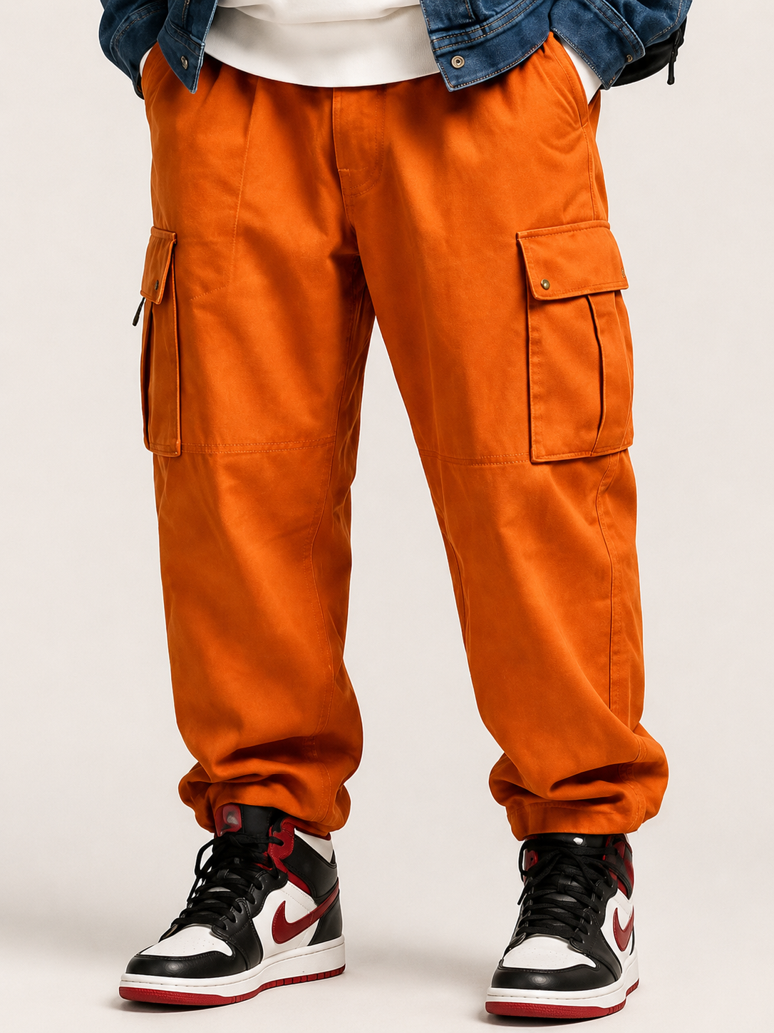 Orange Cargo Trousers