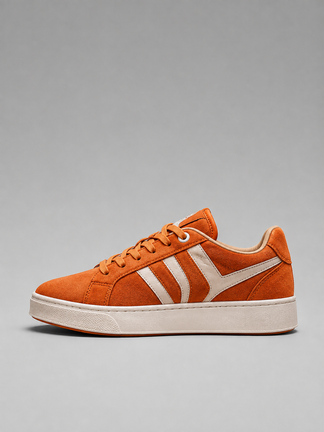 Orange Suede Court Sneakers