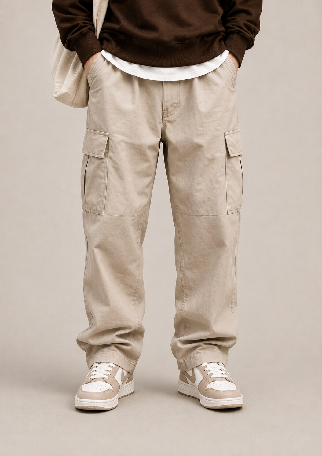 Stone Cargo Trousers