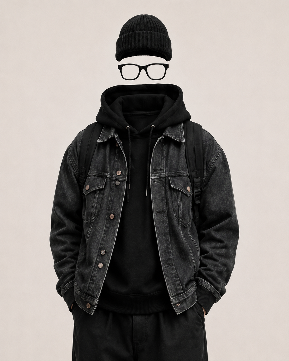 Washed Black Denim Jacket
